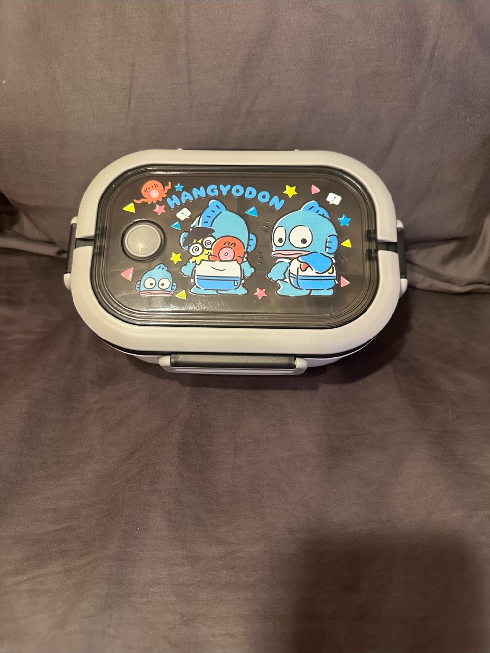 Sanrio Hangyodon Blue Pink Gray Bento Box